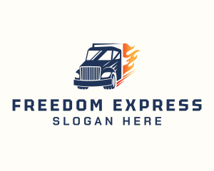 Express Flaming Truck logo design