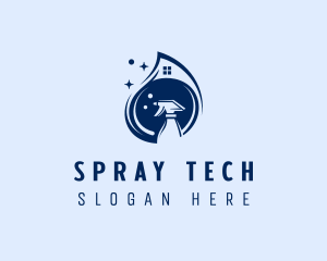 Sprayer Cleaner Sanitation logo design