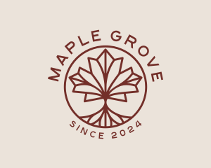 Maple Leaf Tree logo design