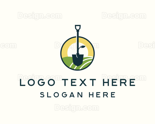 Shovel Landscape Sunrise Logo