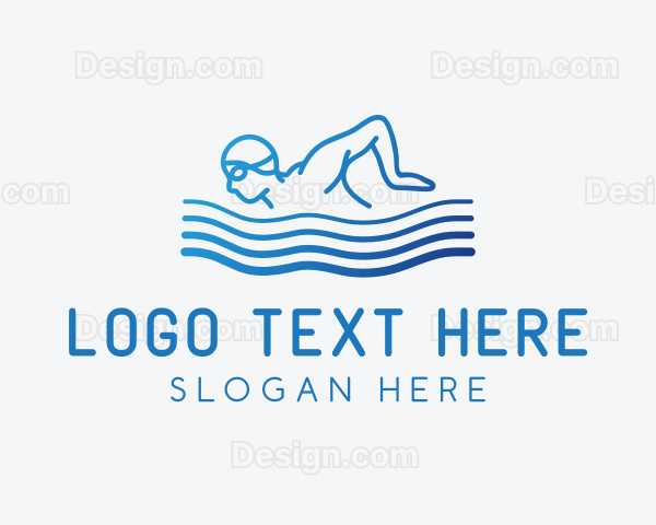 Gradient Swimming Athlete Logo