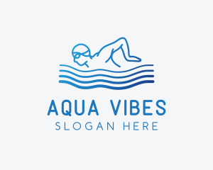 Gradient Swimming Athlete logo