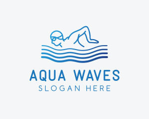 Gradient Swimming Athlete logo