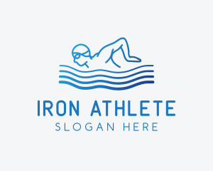 Gradient Swimming Athlete logo design