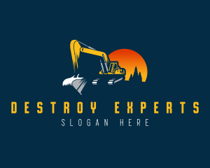 Excavation Machine Construction logo design