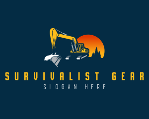 Excavation Machine Construction logo design