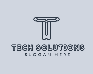 Cyber Technology Letter T logo design