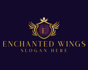 Wing Shield Crown logo design