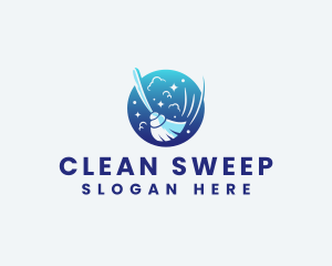 Cleaning Mop Housekeeping logo design