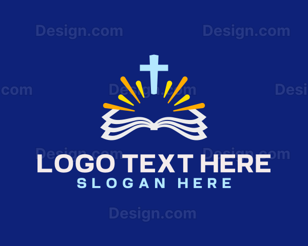 Religious Bible Crucifix Logo