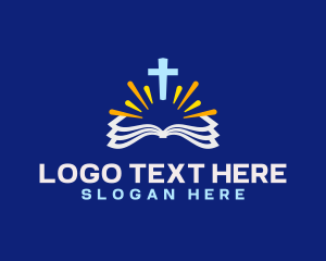 Religious Bible Crucifix logo