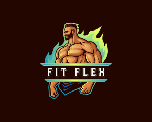 Muscle Fitness Guy logo design