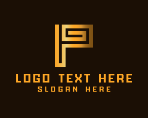 Letter - Golden Fashion Letter P logo design