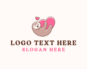 Sloth Hug Heart logo