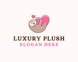 Sloth Hug Heart logo design