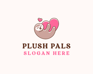 Sloth Hug Heart logo design