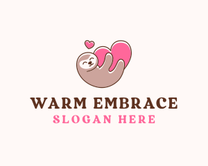 Sloth Hug Heart logo