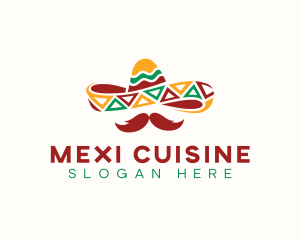 Hat Mexican Mustache logo design