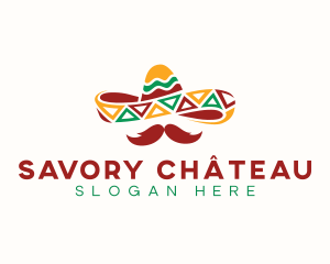 Fiesta Hat Mustache logo design