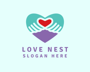 Heart Hand Love logo design