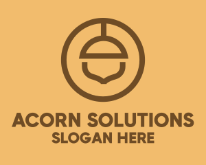 Brown Oak Acorn  logo design
