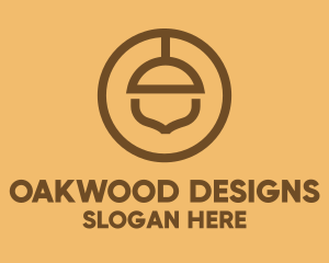 Brown Oak Acorn  logo design