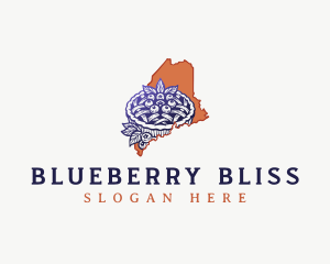 Maine Blueberry Pie Dessert logo design