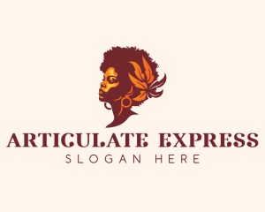 Floral Afro Woman  Logo