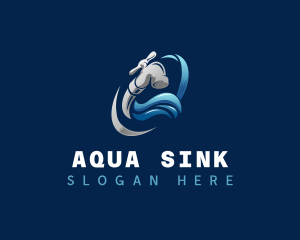 Water Faucet Plumbing logo design