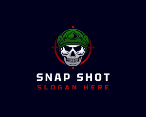 Skull Crosshair Shooting logo design