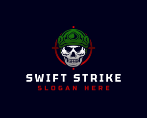 Skull Crosshair Shooting logo design