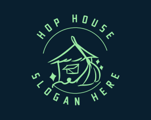 Cleaning Broom House logo design