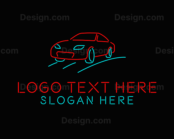 Retro Neon Car Logo