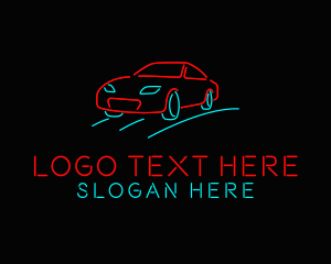 Retro Neon Car logo