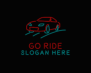 Retro Neon Car logo