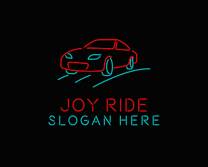 Retro Neon Car logo design