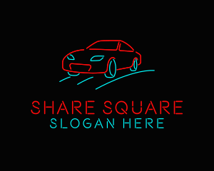 Retro Neon Car logo design