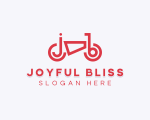 Red Bike Letter J & B logo design