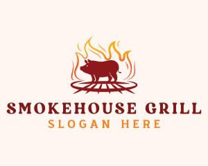 Pork Grill Barbecue logo design