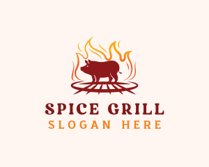 Pork Grill Barbecue logo design