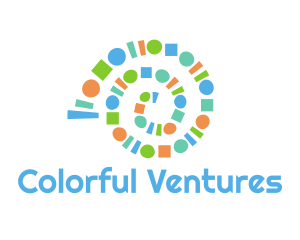 Colorful Shapes Spiral logo design