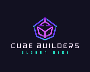 Cyber Technology Cube logo design