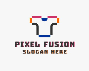 Pixel Shirt Merch logo design