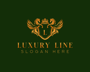 Luxury Stallion Shield logo design