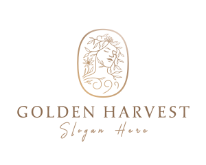 Golden Woman Goddess logo design