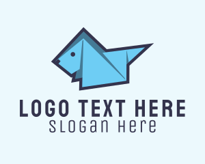 Dog Paper Origami  Logo