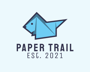 Dog Paper Origami  logo design