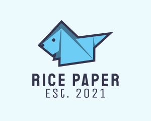 Dog Paper Origami  logo design