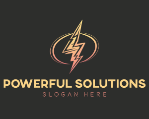 Energy Lightning Bolt logo design