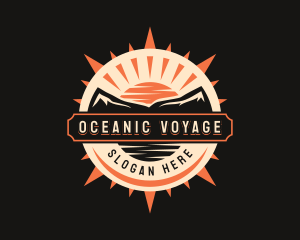 Compass Outdoor Sunset Voyage logo design